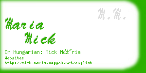 maria mick business card